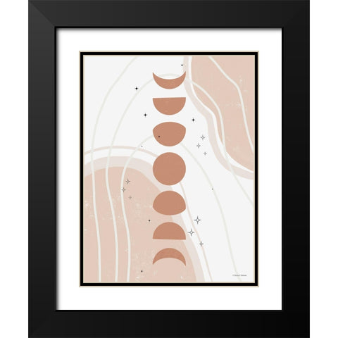 Desert Moon Phase Black Modern Wood Framed Art Print with Double Matting by Nieman, Rachel