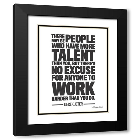 Derek Jeter Quote Black Modern Wood Framed Art Print with Double Matting by Ball, Susan