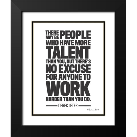 Derek Jeter Quote Black Modern Wood Framed Art Print with Double Matting by Ball, Susan