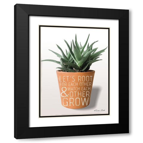Succulent Watch Each Other Grow Black Modern Wood Framed Art Print with Double Matting by Ball, Susan