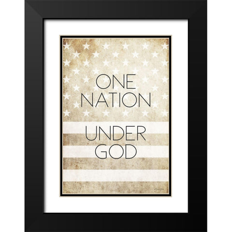 One Nation Under God Black Modern Wood Framed Art Print with Double Matting by Ball, Susan