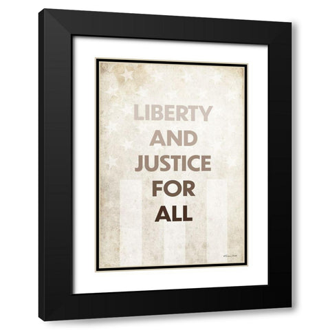 Liberty and Justice For All Black Modern Wood Framed Art Print with Double Matting by Ball, Susan