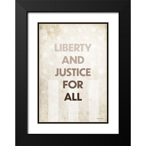 Liberty and Justice For All Black Modern Wood Framed Art Print with Double Matting by Ball, Susan
