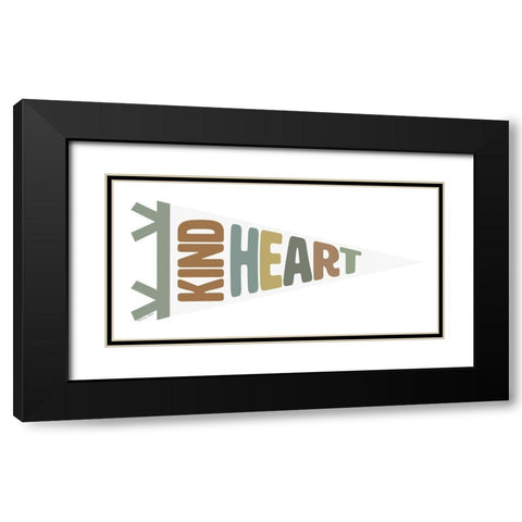 Kind Heart Pennant Black Modern Wood Framed Art Print with Double Matting by Ball, Susan