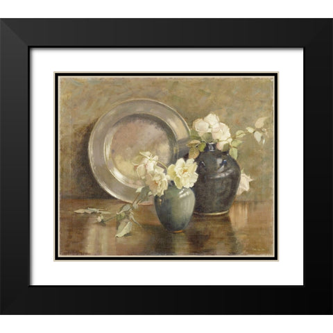 Vintage Romance Black Modern Wood Framed Art Print with Double Matting by Stellar Design Studio
