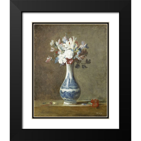 Vintage Vase Black Modern Wood Framed Art Print with Double Matting by Stellar Design Studio