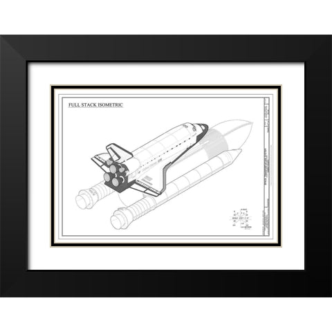 Discovery Full Stack Isometric Black Modern Wood Framed Art Print with Double Matting by Stellar Design Studio