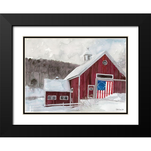 American Barn Black Modern Wood Framed Art Print with Double Matting by Stellar Design Studio