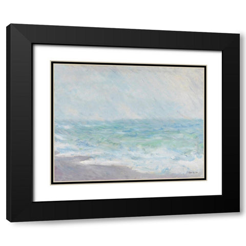 Monets Ocean View Black Modern Wood Framed Art Print with Double Matting by Stellar Design Studio