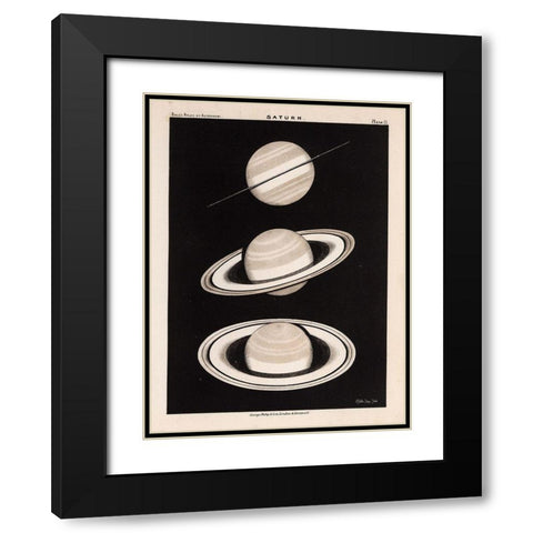 Saturn Black Modern Wood Framed Art Print with Double Matting by Stellar Design Studio