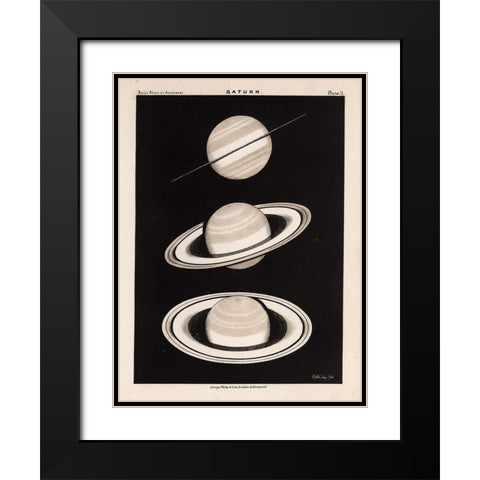 Saturn Black Modern Wood Framed Art Print with Double Matting by Stellar Design Studio