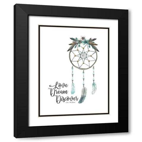 Watercolor Dreamcatcher Black Modern Wood Framed Art Print with Double Matting by Seven Trees Design