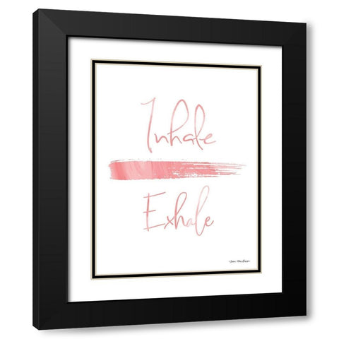 Inhale, Exhale Black Modern Wood Framed Art Print with Double Matting by Seven Trees Design
