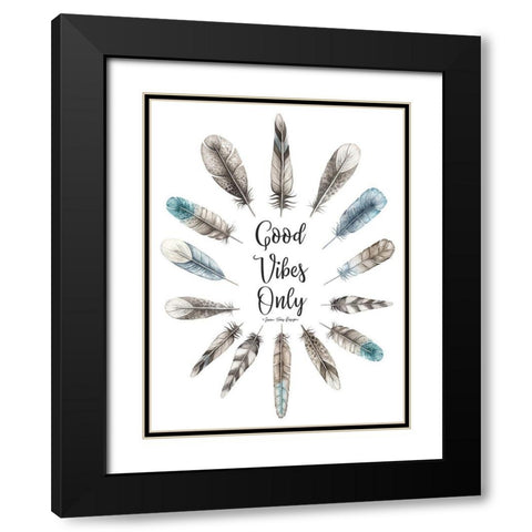 Good Vibes Only Black Modern Wood Framed Art Print with Double Matting by Seven Trees Design
