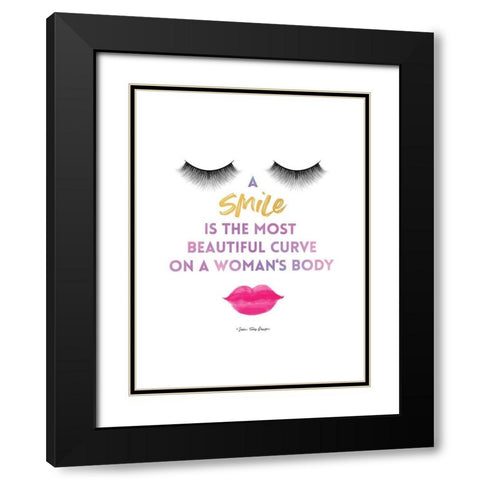 A Smile Black Modern Wood Framed Art Print with Double Matting by Seven Trees Design
