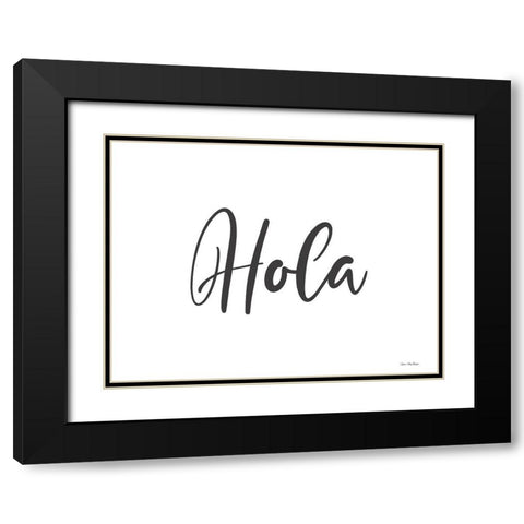 Spanish Hello Black Modern Wood Framed Art Print with Double Matting by Stellar Design Studio