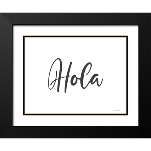 Spanish Hello Black Modern Wood Framed Art Print with Double Matting by Stellar Design Studio