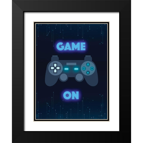Game On     Black Modern Wood Framed Art Print with Double Matting by Seven Trees Design