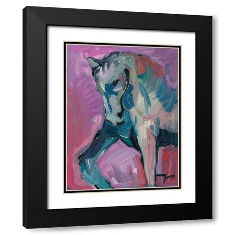 Champion Stand Black Modern Wood Framed Art Print with Double Matting by Trujillo, Jose