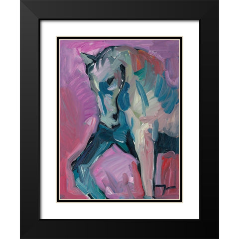 Champion Stand Black Modern Wood Framed Art Print with Double Matting by Trujillo, Jose