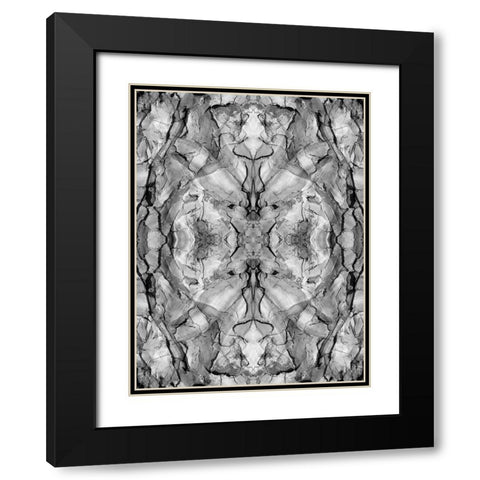 Black and white of quiver tree bark abstract Black Modern Wood Framed Art Print with Double Matting by Jaynes Gallery
