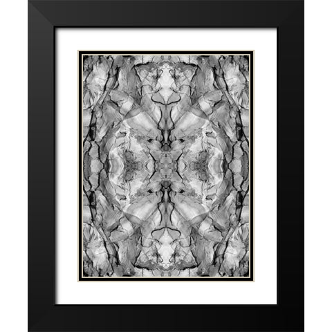 Black and white of quiver tree bark abstract Black Modern Wood Framed Art Print with Double Matting by Jaynes Gallery