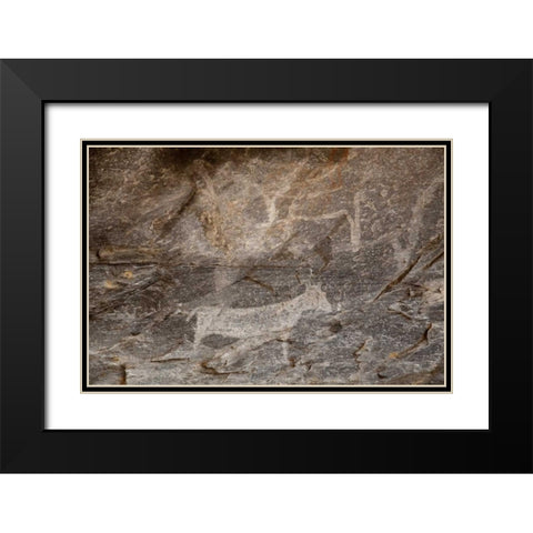 Africa, Botswana, Tsodilo Hills Bushman rock art Black Modern Wood Framed Art Print with Double Matting by Kaveney, Wendy