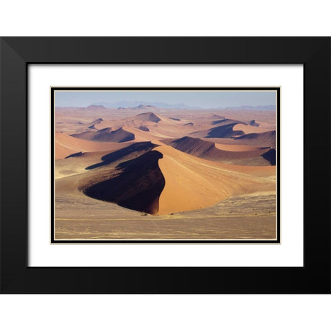 Namibia, Namib-Naukluft Park Sweeping sand dunes Black Modern Wood Framed Art Print with Double Matting by Kaveney, Wendy