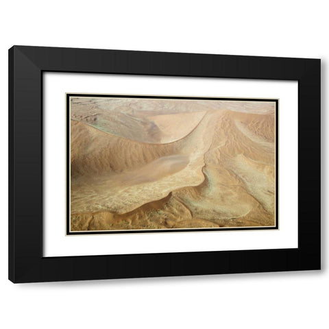 Namibia, Namib-Naukluft Park Sweeping sand dunes Black Modern Wood Framed Art Print with Double Matting by Kaveney, Wendy