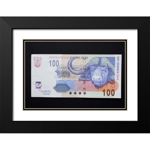 South African rand paper money, South Africa Black Modern Wood Framed Art Print with Double Matting by Kaveney, Wendy