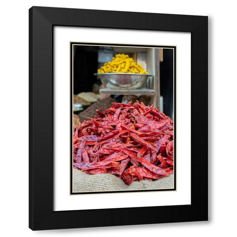 India-Delhi-Old Delhi Old Delhi street market Black Modern Wood Framed Art Print with Double Matting by Hopkins, Cindy Miller