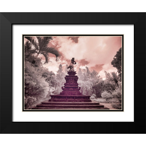 Indonesia-Bali-Ubud-Pura Tirta Empul Temple-bath in Tampaksiring sacred spring Black Modern Wood Framed Art Print with Double Matting by Eggers, Terry