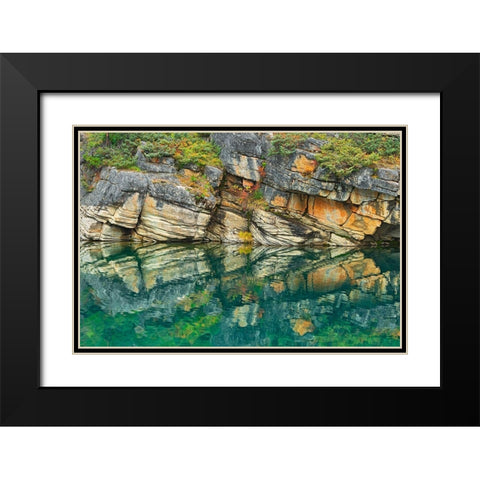 Canada-Alberta-Jasper National Park Reflection of rocks in Horseshoe Lake Black Modern Wood Framed Art Print with Double Matting by Jaynes Gallery