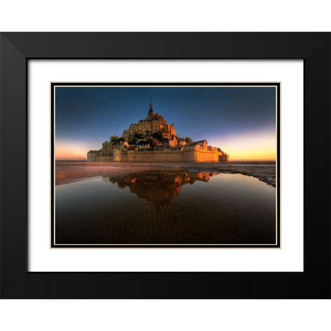 Mont Saint-Michel on the Normandy coast of France Black Modern Wood Framed Art Print with Double Matting by Steve Mohlenkamp