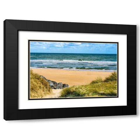 Omaha Beach- Normandy- France Black Modern Wood Framed Art Print with Double Matting by Perry, William