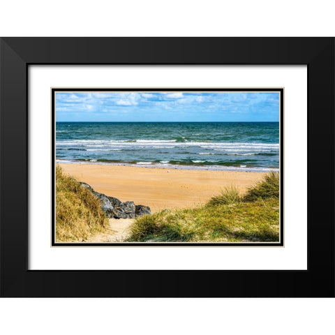 Omaha Beach- Normandy- France Black Modern Wood Framed Art Print with Double Matting by Perry, William
