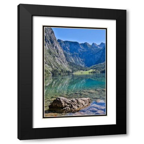 Germany-Bavaria-Schoenau am Konigssee-Lake Obersee Black Modern Wood Framed Art Print with Double Matting by Looney, Hollice