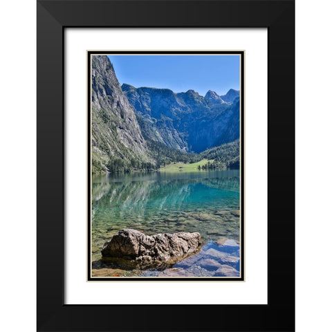 Germany-Bavaria-Schoenau am Konigssee-Lake Obersee Black Modern Wood Framed Art Print with Double Matting by Looney, Hollice