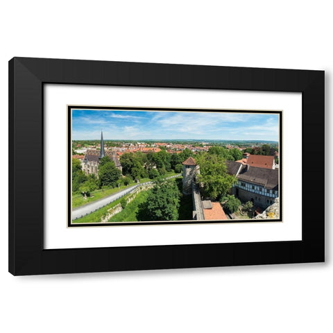 City view The medieval town Muehlhausen in Thuringia Germany Black Modern Wood Framed Art Print with Double Matting by Zwick, Martin