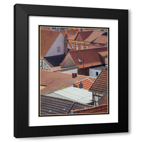 City view The medieval town Muehlhausen in Thuringia Germany Black Modern Wood Framed Art Print with Double Matting by Zwick, Martin
