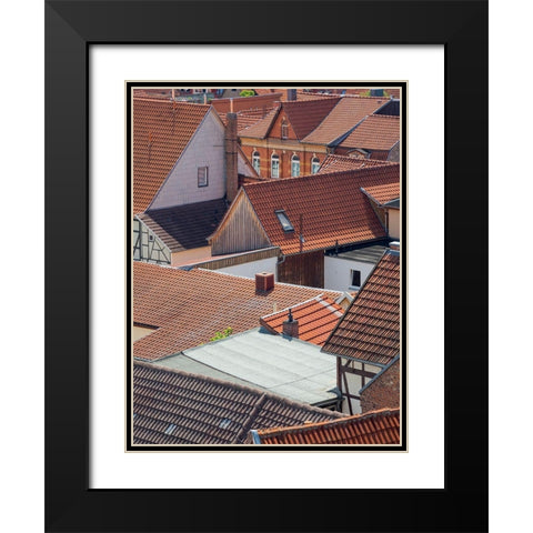 City view The medieval town Muehlhausen in Thuringia Germany Black Modern Wood Framed Art Print with Double Matting by Zwick, Martin