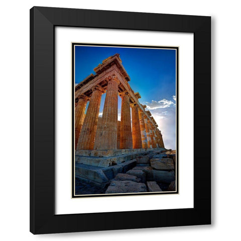 Parthenon on the Acropolis in Athens-Greece Black Modern Wood Framed Art Print with Double Matting by Steve Mohlenkamp