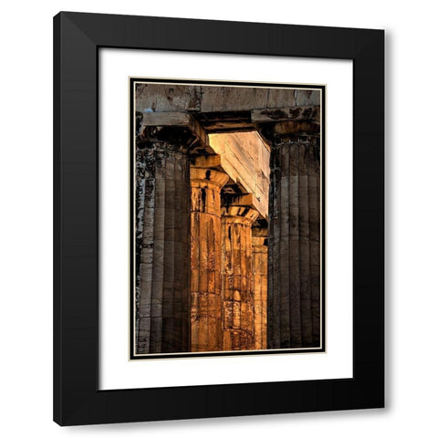 Parthenon columns on the Acropolis in Athens-Greece Black Modern Wood Framed Art Print with Double Matting by Steve Mohlenkamp