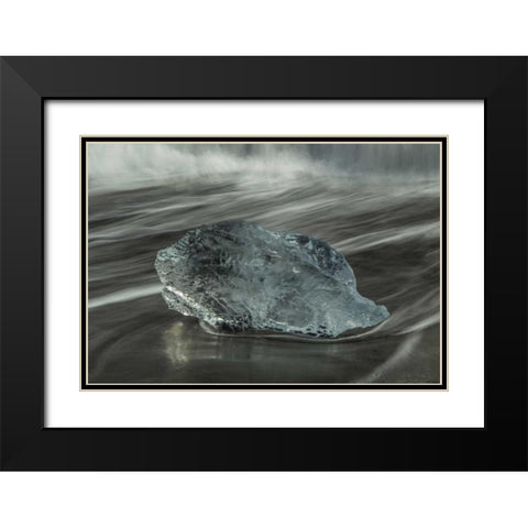 Iceland, Breidamerkursandur Iceberg on the beach Black Modern Wood Framed Art Print with Double Matting by Illg, Cathy and Gordon