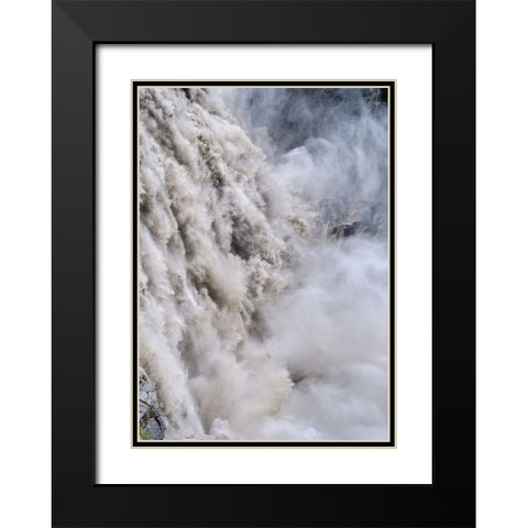 Waterfall Dettifoss in the Vatnajokull National Park-Jokulsargljufur- Iceland Black Modern Wood Framed Art Print with Double Matting by Zwick, Martin