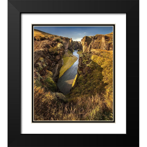 Fjadrargljufur canyon in southern Iceland Black Modern Wood Framed Art Print with Double Matting by Steve Mohlenkamp