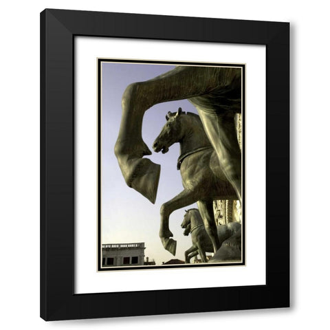 Italy, Venice The Horses of San Marco Black Modern Wood Framed Art Print with Double Matting by Kaveney, Wendy