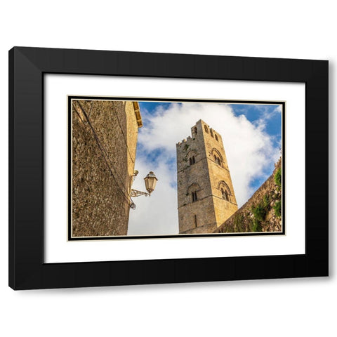 Trapani Province-Erice The Torre campanaria del Duomo dellAssunta at the Chiesa Madre Black Modern Wood Framed Art Print with Double Matting by Wilson, Emily