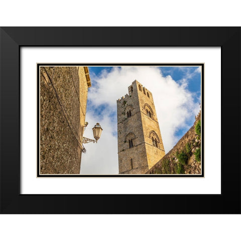 Trapani Province-Erice The Torre campanaria del Duomo dellAssunta at the Chiesa Madre Black Modern Wood Framed Art Print with Double Matting by Wilson, Emily