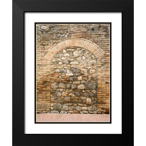 Italy-Chianti Old doorway that has been closed off with stone in the town of San Gimignano Black Modern Wood Framed Art Print with Double Matting by Eggers, Julie